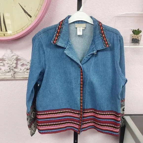 Coldwater Creek Jackets & Blazers - Coldwater Creek Southwestern Embroidered Jacket